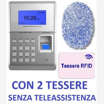 Sistema di rilevazione presenze SVAR2-FINGER con lettore RFID, impronta digitale e software, senza assistenza, a